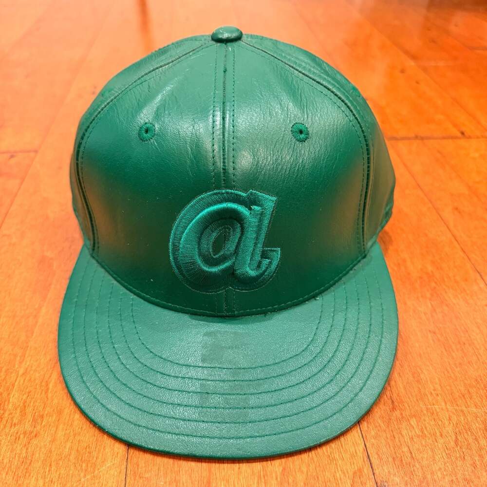Cooperstown Collection Atlanta Braves Leather Fitted Hat Size 7 3/4